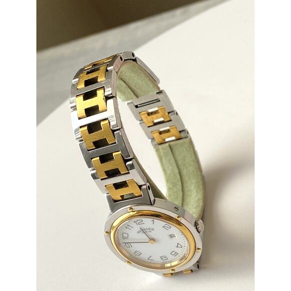 Authentic Hermès Two-Tone Stainless Steel Watch 24mm - Picture 5 of 12